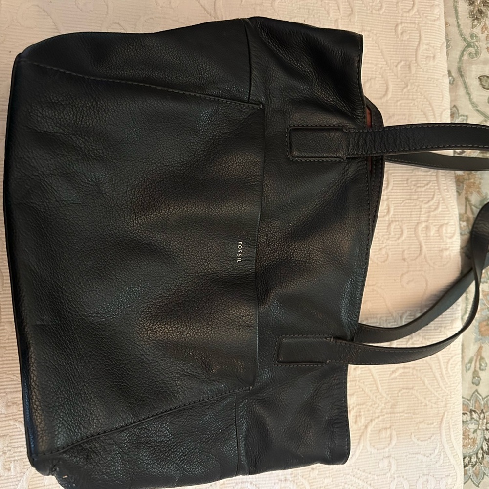Fossil Black Leather Shoulder Bag